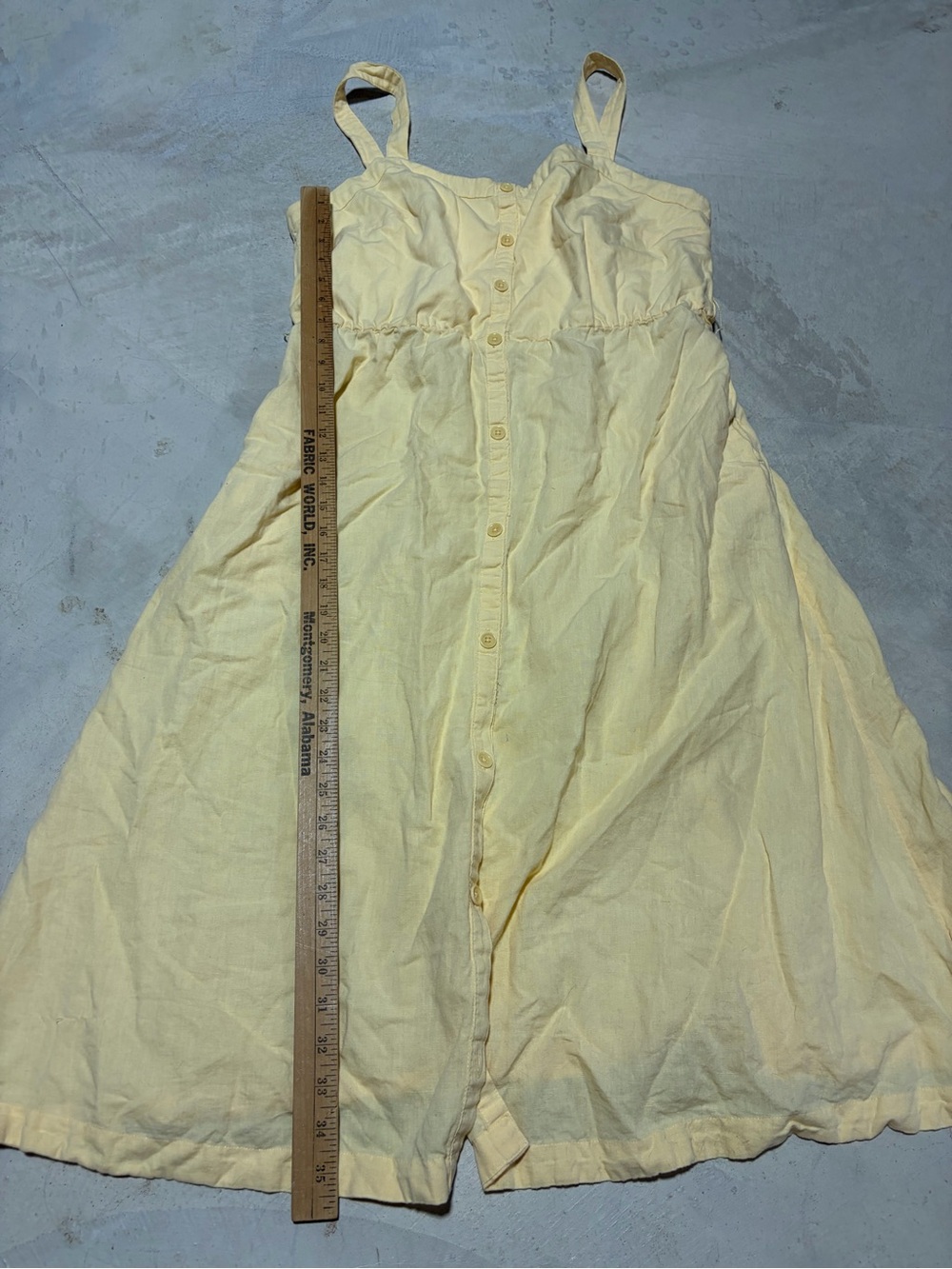Pact cotton linen blend Light Yellow Button-Front Sundress large - Picture 3 of 11